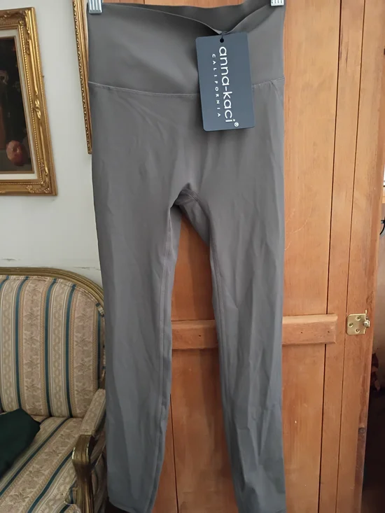 Anna-Kaci High-Waist Gray Leggings - Picture 1 of 5